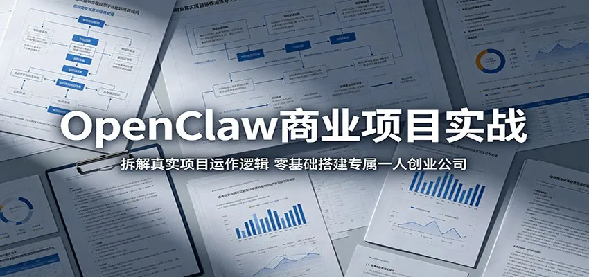 OpenClaw商业项目实战:拆解真实项目运作逻辑,零基础搭建专属一人创业公司 OpenClaw商业项目实战:拆解真实项目运作逻辑,零基础搭建专属一人创业公司