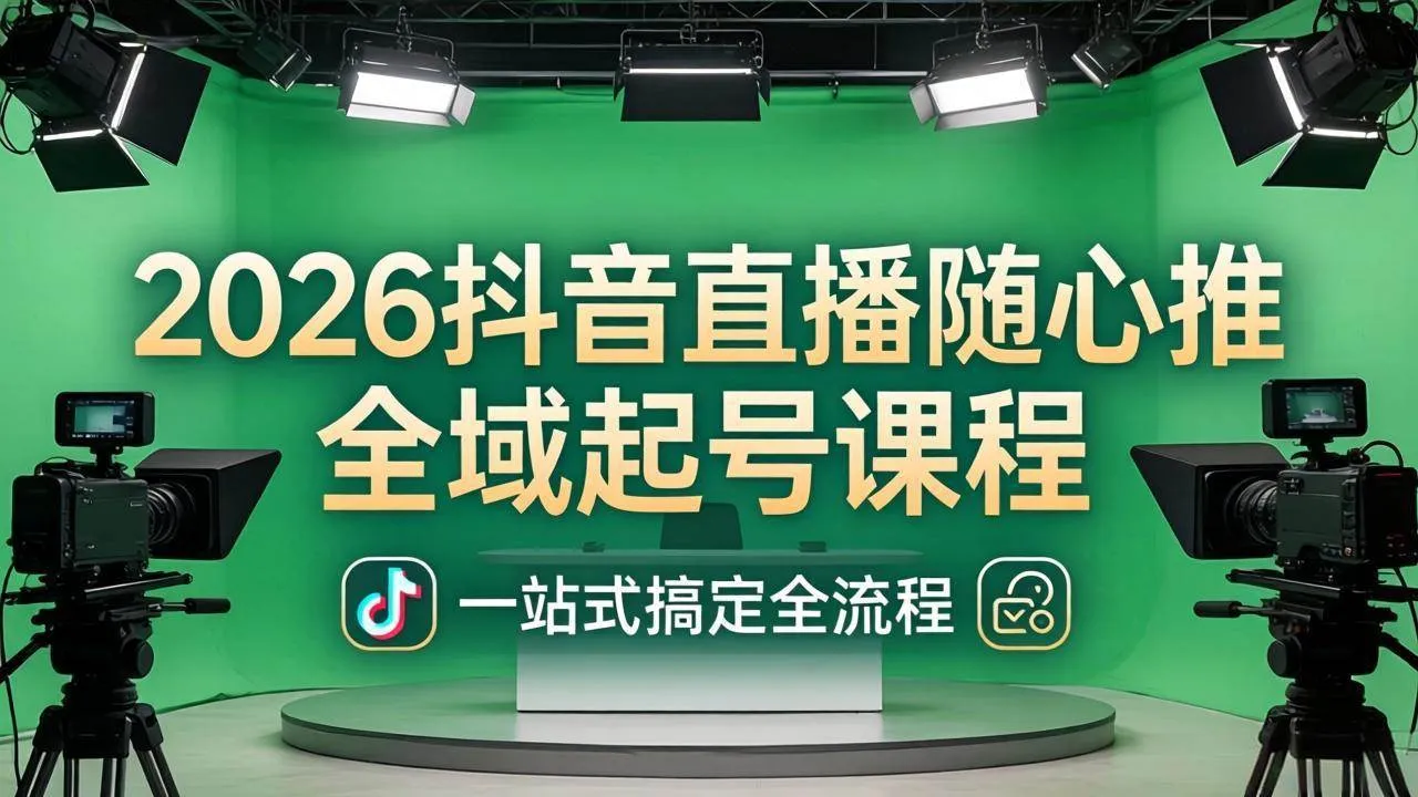 （18050期）2026抖音直播随心推全域起号课程：一站式搞定直播起号、稳号、放量全流程(更新4月)