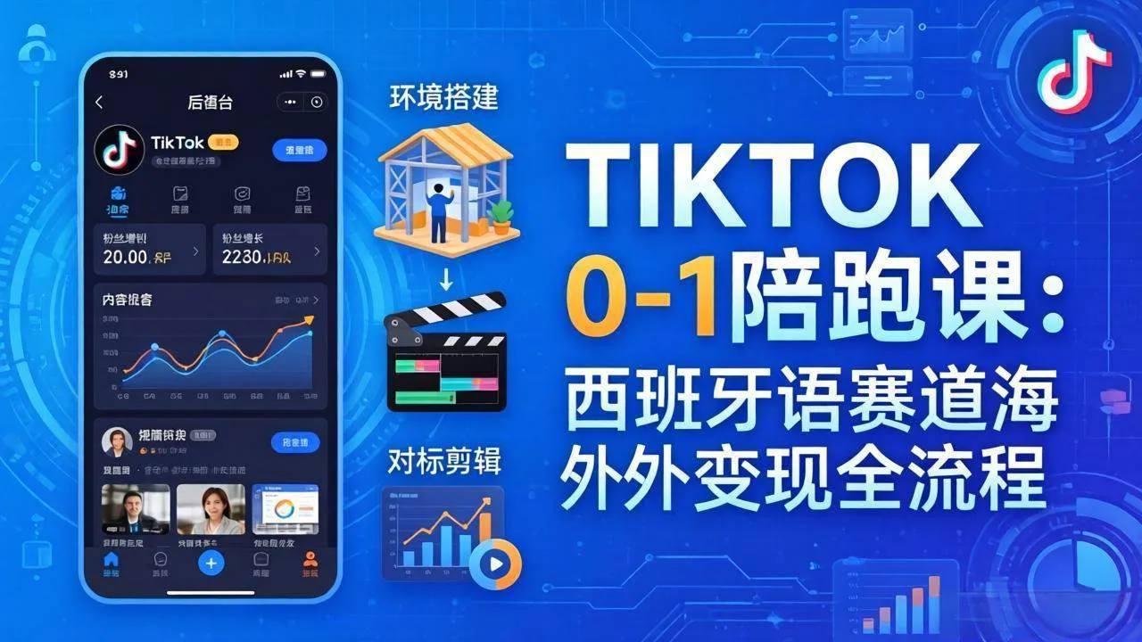 (17908期)TIKTOK 0-1 陪跑课:从环境搭建到刷对标剪辑,西班牙语赛道海外变现全流程-资源之家 (17908期)TIKTOK 0-1 陪跑课:从环境搭建到刷对标剪辑,西班牙语赛道海外变现全流程-资源之家