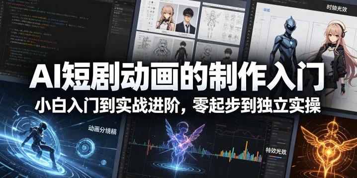 【精】AI短剧动画的制作入门，小白入门到实战进阶，零起步到独立实操