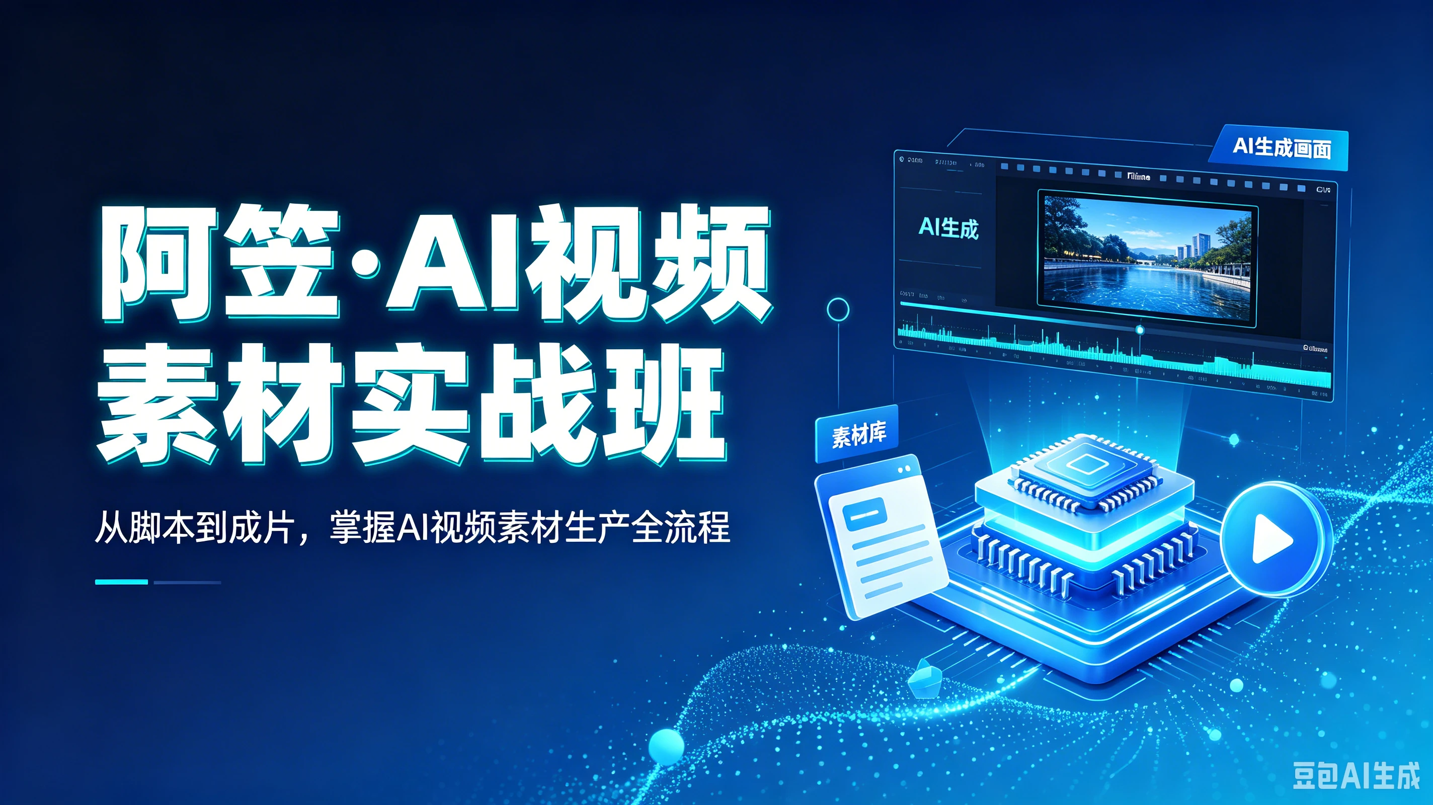 【精】阿笠·AI视频素材实战班，从脚本到成片，掌握AI视频素材生产全流程
