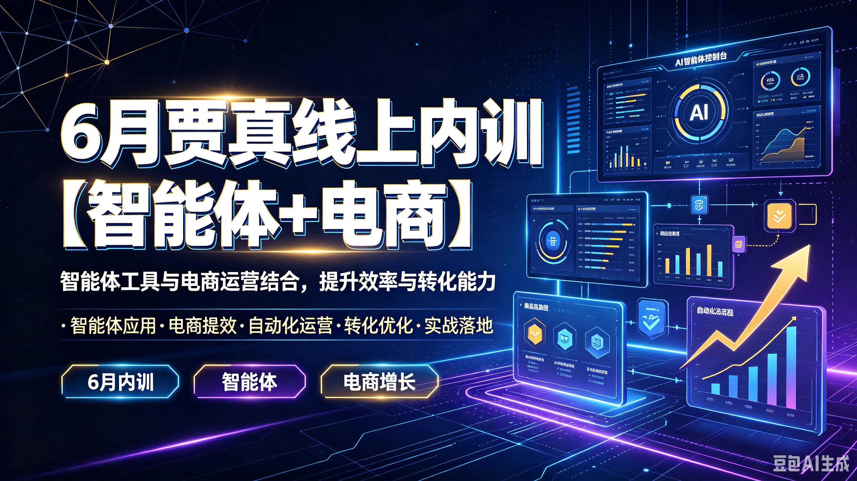 【精】6月贾真线上内训【智能体+电商】智能体工具与电商运营结合，提升效率与转化能力，智能体应用、电商提效、自动化运营、转化优化、实战落地