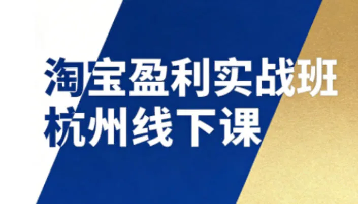 淘宝盈利实战班杭州线下课12月26-28日（音频+字幕），帮你掌握SOP流程+12门核心技术