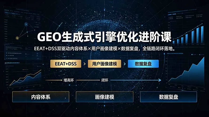 【精】GEO生成式引擎优化进阶课：EEAT+DSS双驱动，全链路流量增长闭环