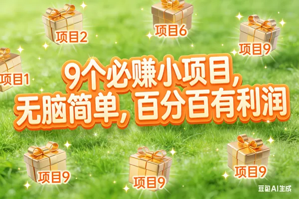 （17058期）10个必赚小项目，无脑简单，百分百有利润，副业首选，日入300+