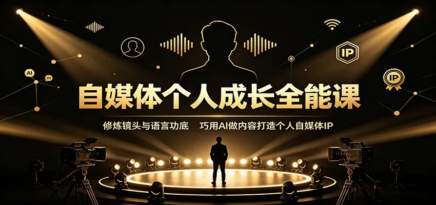 自媒体个人成长全能课:修炼镜头与语言功底,巧用AI做内容打造个人自媒体IP 自媒体个人成长全能课:修炼镜头与语言功底,巧用AI做内容打造个人自媒体IP