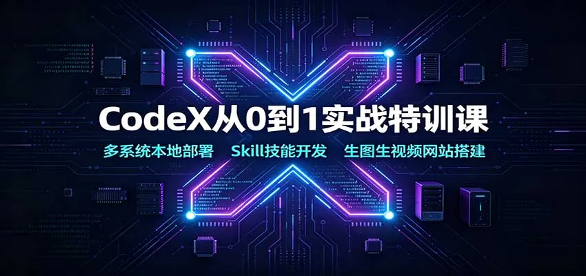 CodeX从0到1实战特训课:多系统本地部署,Skill技能开发,生图生视频网站搭建 CodeX从0到1实战特训课:多系统本地部署,Skill技能开发,生图生视频网站搭建