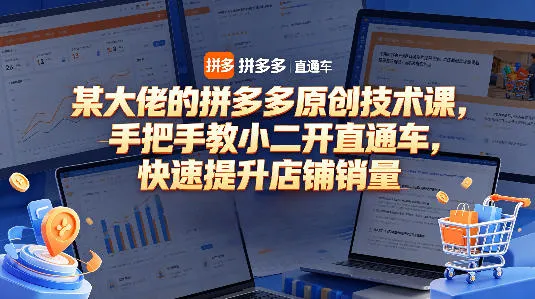 某大佬的拼多多原创技术课，手把手教小二开直通车，快速提升店铺销量