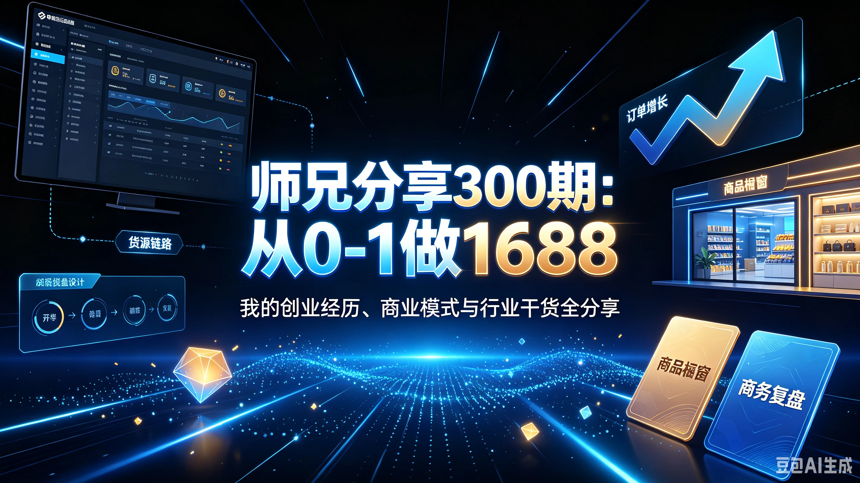 【精】师兄分享300期 从0-1做1688，我的创业经历、商业模式与行业干货全分享 电商圈实战干货2026年7月30日