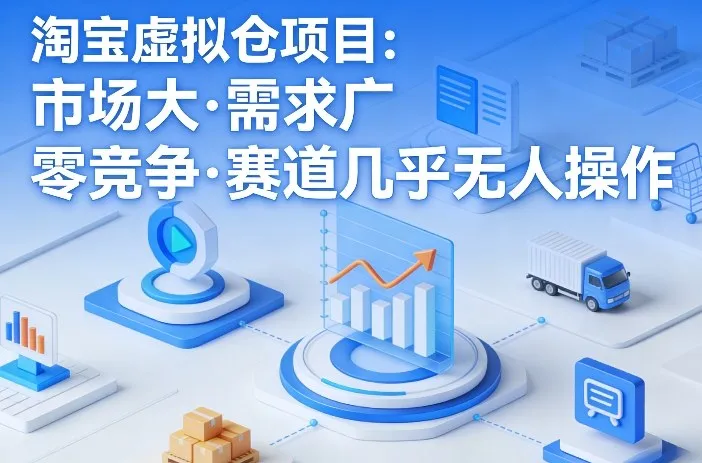 淘宝虚拟仓项目，市场大，需求广，零竞争，赛道几乎没人操作（更新0410）
