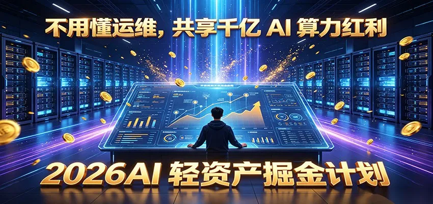 不用懂运维,共享千亿 AI 算力红利,2026AI 轻资产掘金计划 不用懂运维,共享千亿 AI 算力红利,2026AI 轻资产掘金计划
