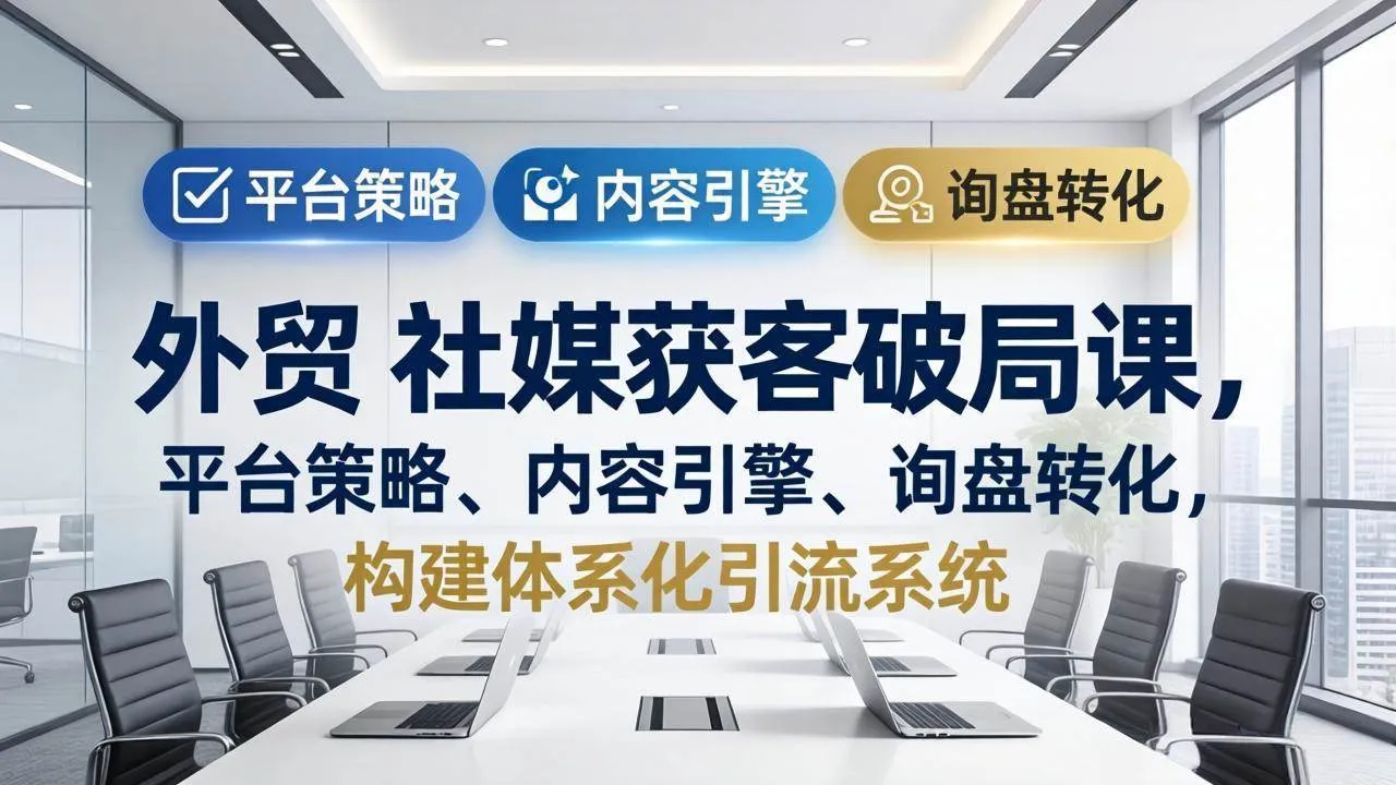 (17901期)外贸 社媒获客破局课,平台策略、内容引擎、询盘转化,构建体系化引流系统(更新26年3月)-资源之家 (17901期)外贸 社媒获客破局课,平台策略、内容引擎、询盘转化,构建体系化引流系统(更新26年3月)-资源之家