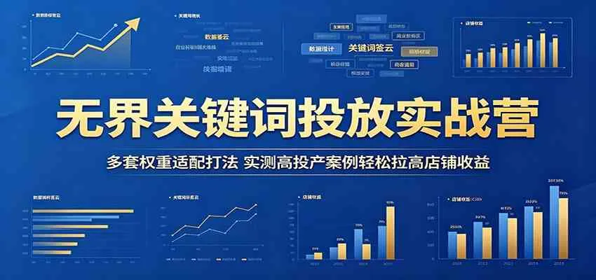 无界关键词投放实战营：多套权重适配打法，实测高投产案例轻松拉高店铺收益