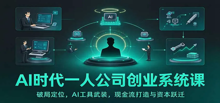 AI时代一人公司创业系统课：破局定位，AI工具武装，现金流打造与资本跃迁