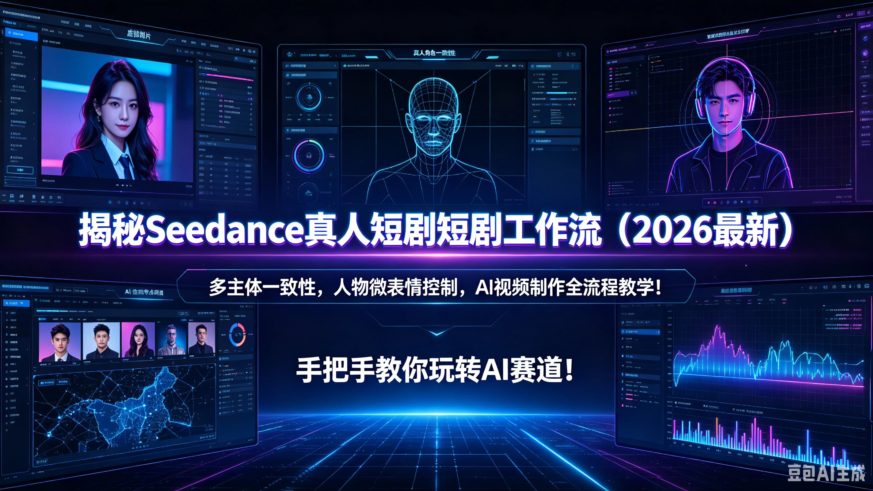 【精】揭秘Seedance真人短剧短剧工作流（2026最新）多主体一致性，人物微表情控制，AI视频制作全流程教学！手把手教你玩转AI赛道！