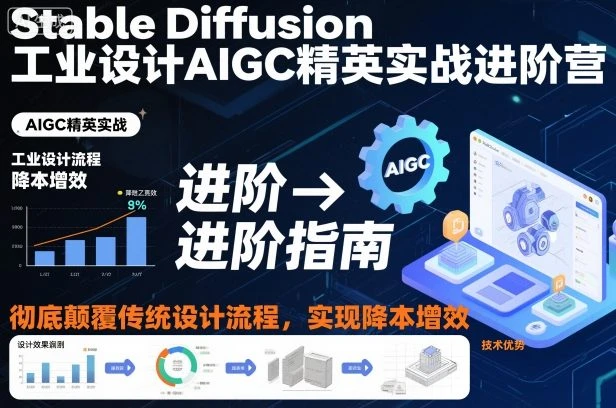 【精】Stable Diffusion工业设计AIGC精英实战进阶营，彻底颠覆传统设计流程，实现降本增效