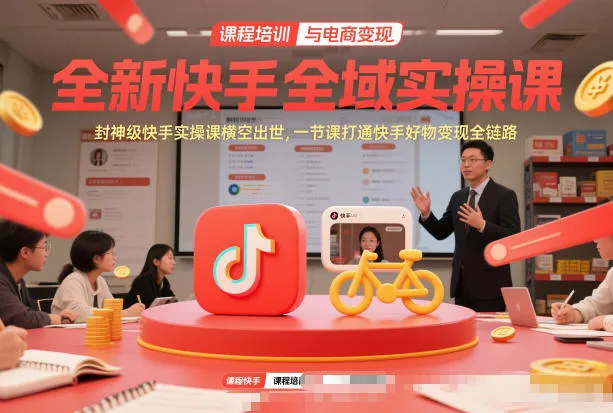全新快手全域实操课,封神级快手实操课横空出世,一节课打通快手好物变现全链路 全新快手全域实操课,封神级快手实操课横空出世,一节课打通快手好物变现全链路
