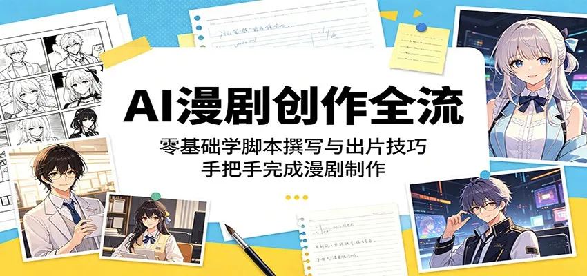 AI漫剧创作全流:零基础学脚本撰写与出片技巧,手把手完成漫剧制作 AI漫剧创作全流:零基础学脚本撰写与出片技巧,手把手完成漫剧制作
