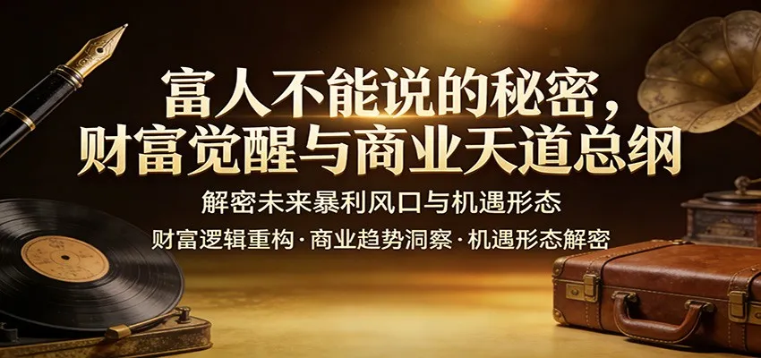 富人不能说的秘密，财富觉醒与商业天道总纲，解密未来暴利风口与机遇形态