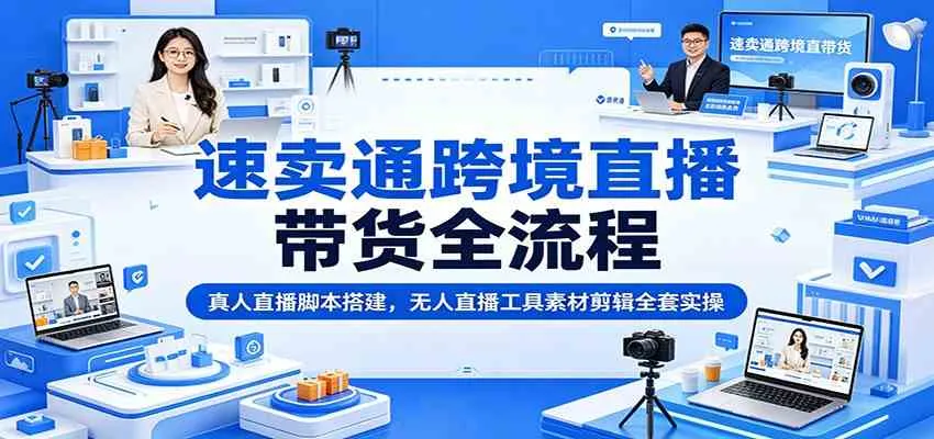 速卖通跨境直播带货全流程:真人直播脚本搭建,无人直播工具素材剪辑全套实操 速卖通跨境直播带货全流程:真人直播脚本搭建,无人直播工具素材剪辑全套实操