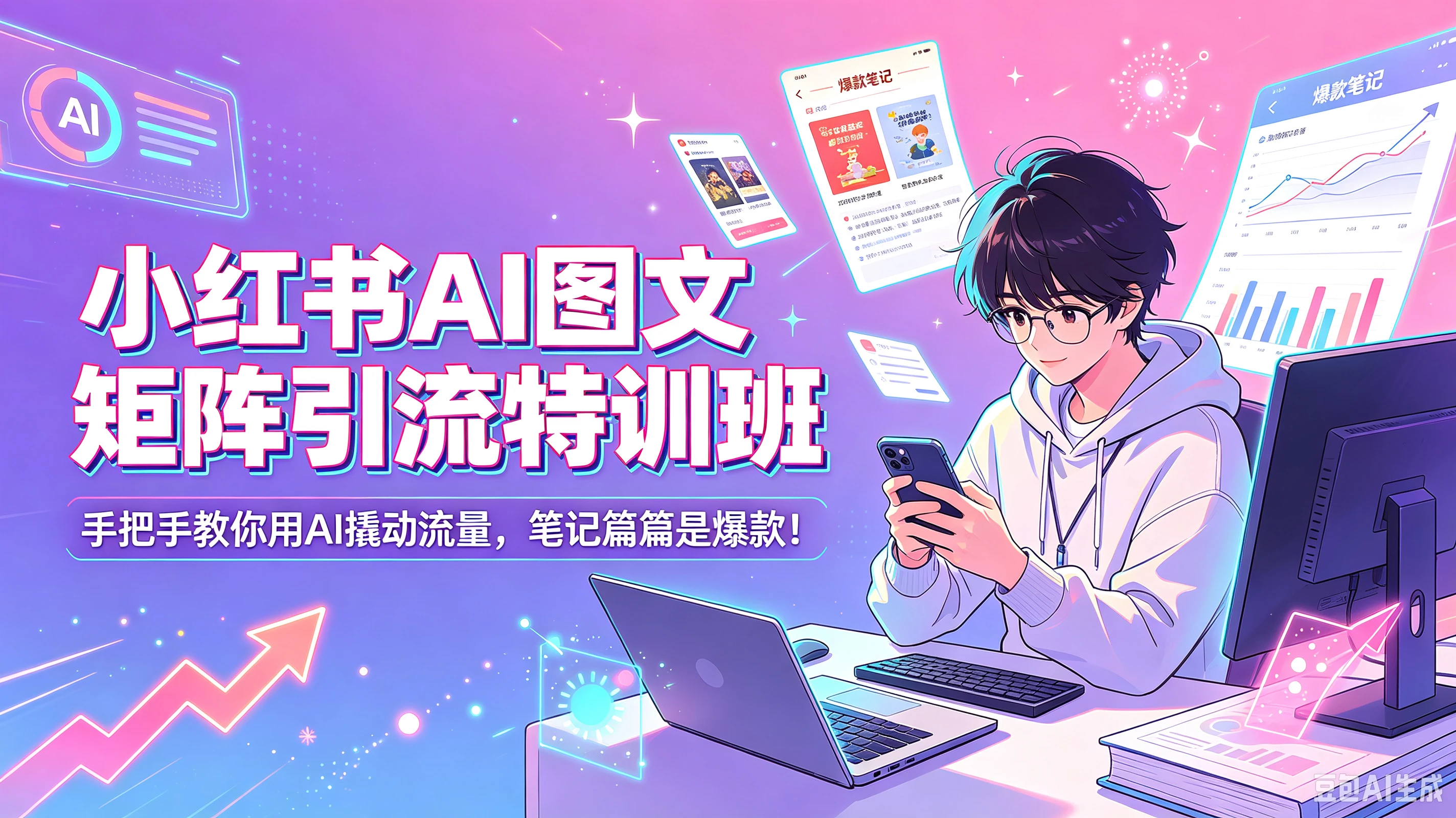 【精】小红书AI图文矩阵引流特训班| 手把手教你用AI撬动流量,笔记篇篇是爆款! 【精】小红书AI图文矩阵引流特训班| 手把手教你用AI撬动流量,笔记篇篇是爆款!