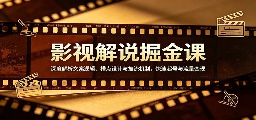 影视解说掘金课:深度解析文案逻辑、槽点设计与推流机制,快速起号与流量变现 影视解说掘金课:深度解析文案逻辑、槽点设计与推流机制,快速起号与流量变现