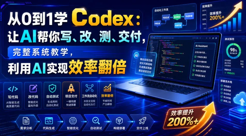 从0到1学Codex:让AI帮你写、改、测、交付,完整系统教学,利用AI实现效率翻倍(更新0918)