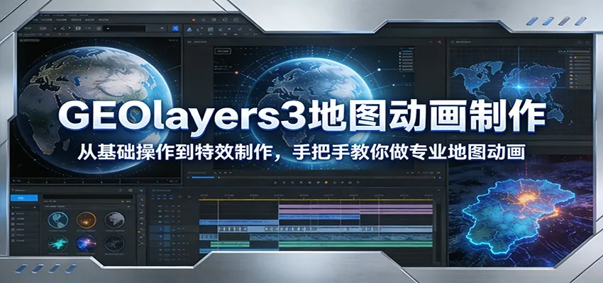 GEOlayers3地图动画制作:从基础操作到特效制作,手把手教你做专业地图动画