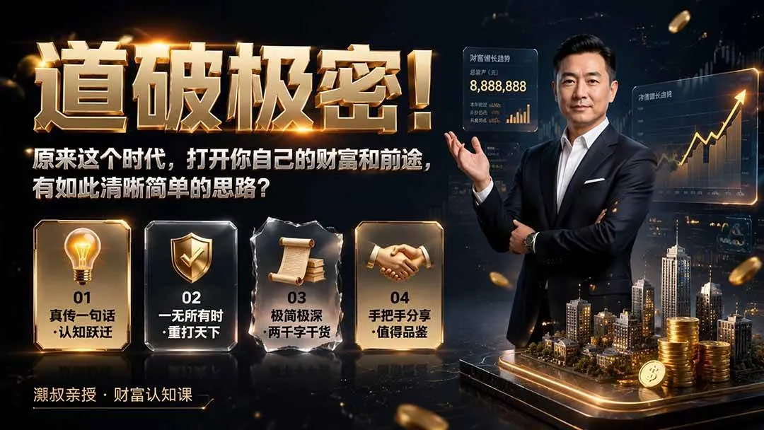 （19661期）付费文章：道破极密！原来这个时代，打开你自己的财富和前途，有如此清晰简单的思路？