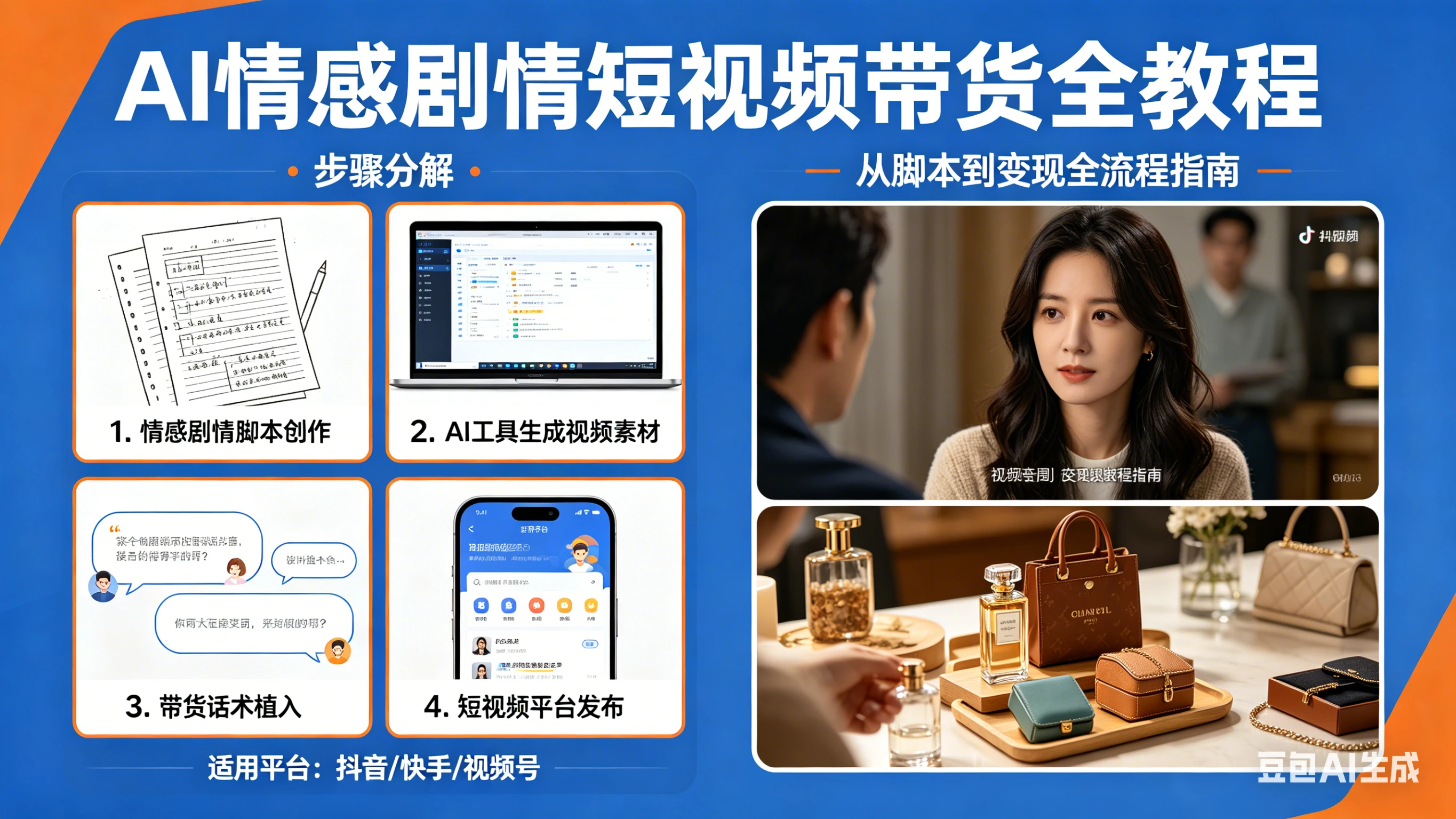 AI情感剧情短视频带货全教程，好操作，小白也能轻松实现短剧带货变现