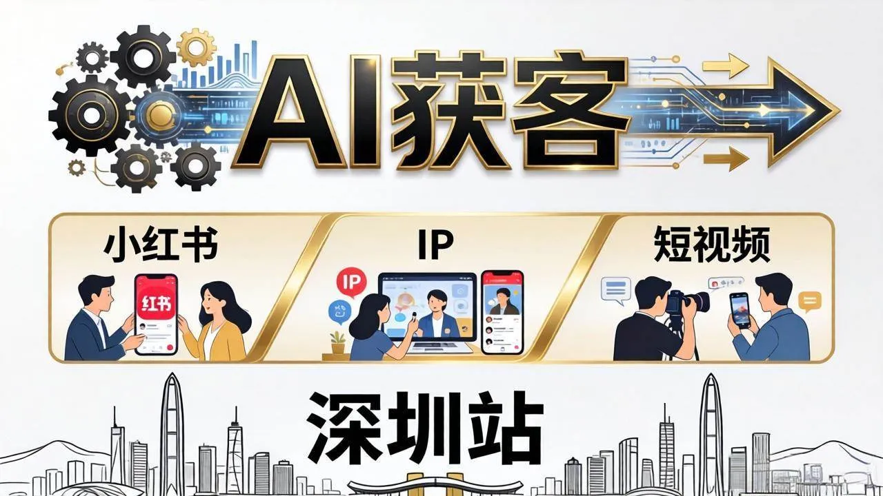 （18264期）2026AI获客大课深圳站：4月17日-19日3天2夜拆透小红书+IP+短视频，老板操盘手必来