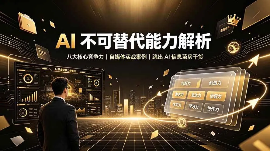 （19344期）付费文章：AI 不可替代能力解析▸八大核心竞争力｜自媒体实战案例｜跳出 AI 信息茧房干货-资源之家