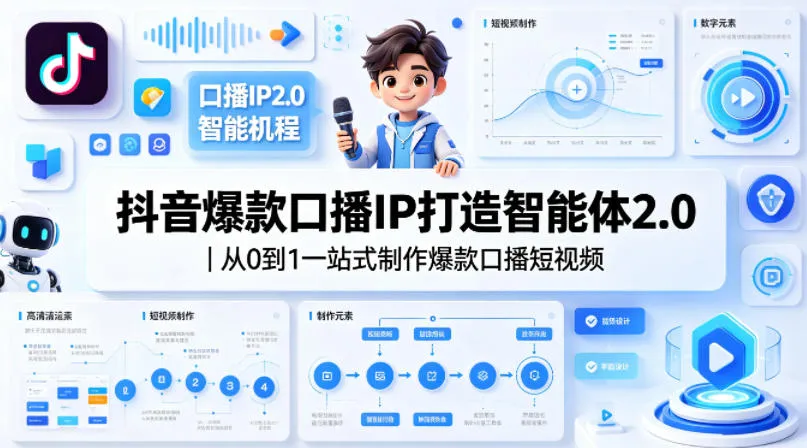 抖音爆款口播IP打造智能体2.0｜从0到1一站式制作爆款口播短视频