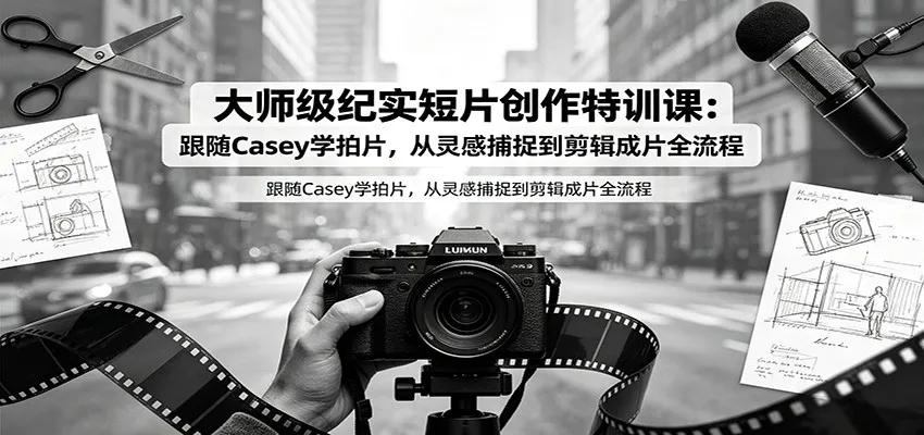 大师级纪实短片创作特训课:跟随Casey学拍片,从灵感捕捉到剪辑成片全流程 大师级纪实短片创作特训课:跟随Casey学拍片,从灵感捕捉到剪辑成片全流程