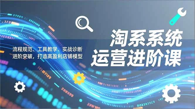 【精】淘系系统运营进阶课2.0，流程规范、工具教学、实战诊断，进阶突破，打造高盈利店铺模型