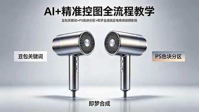 （18331期）AI+精准控图全流程教学 豆包关键词+PS色块分区+即梦合成搞定电商高级摄影图