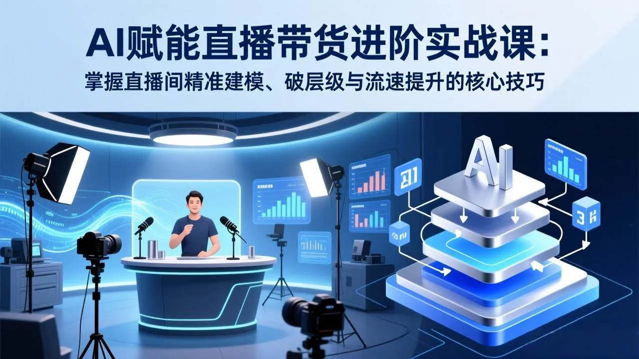 （17405期）AI赋能直播带货进阶实战课：掌握直播间精准建模、破层级与流速提升的核心技巧