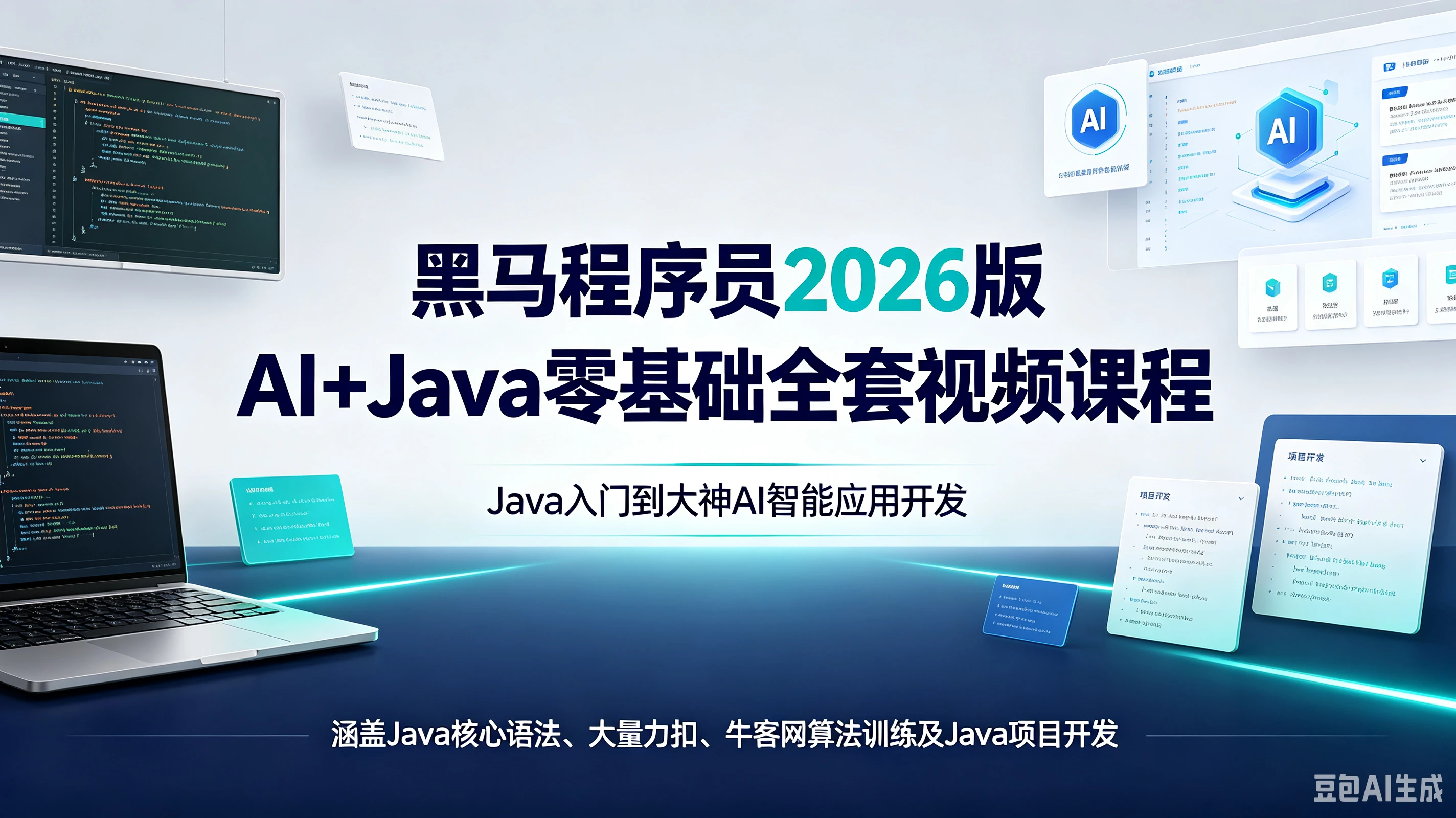 【精】黑马程序员2026版AI+Java零基础全套视频课程，Java入门到大神AI智能应用开发，涵盖Java核心语法、大量力扣、牛客网算法训练及Java项目开发