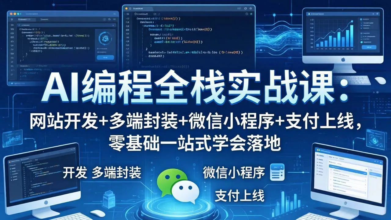 （18049期）AI编程全栈实战课：网站开发+多端封装+微信小程序+支付上线，零基础一站式学会落地