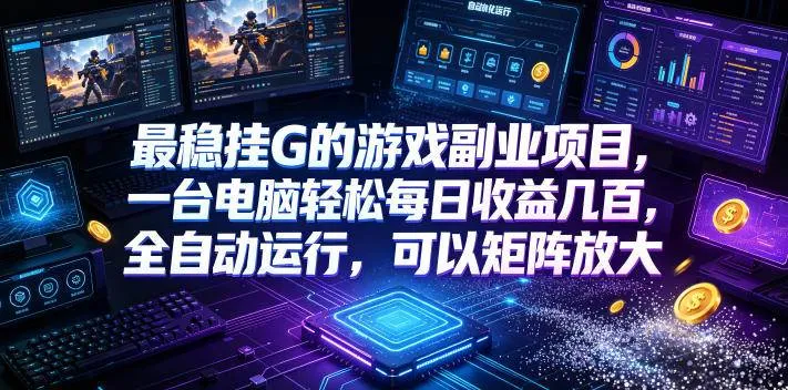 （19161期）低成本网游挂机项目，单号保底日入100左右，可矩阵放大！合法合规！