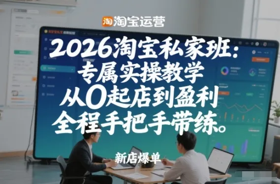 2026淘宝私家班:专属实操教学,从0起店到盈利,全程手把手带练(更新26年3月) 2026淘宝私家班:专属实操教学,从0起店到盈利,全程手把手带练(更新26年3月)