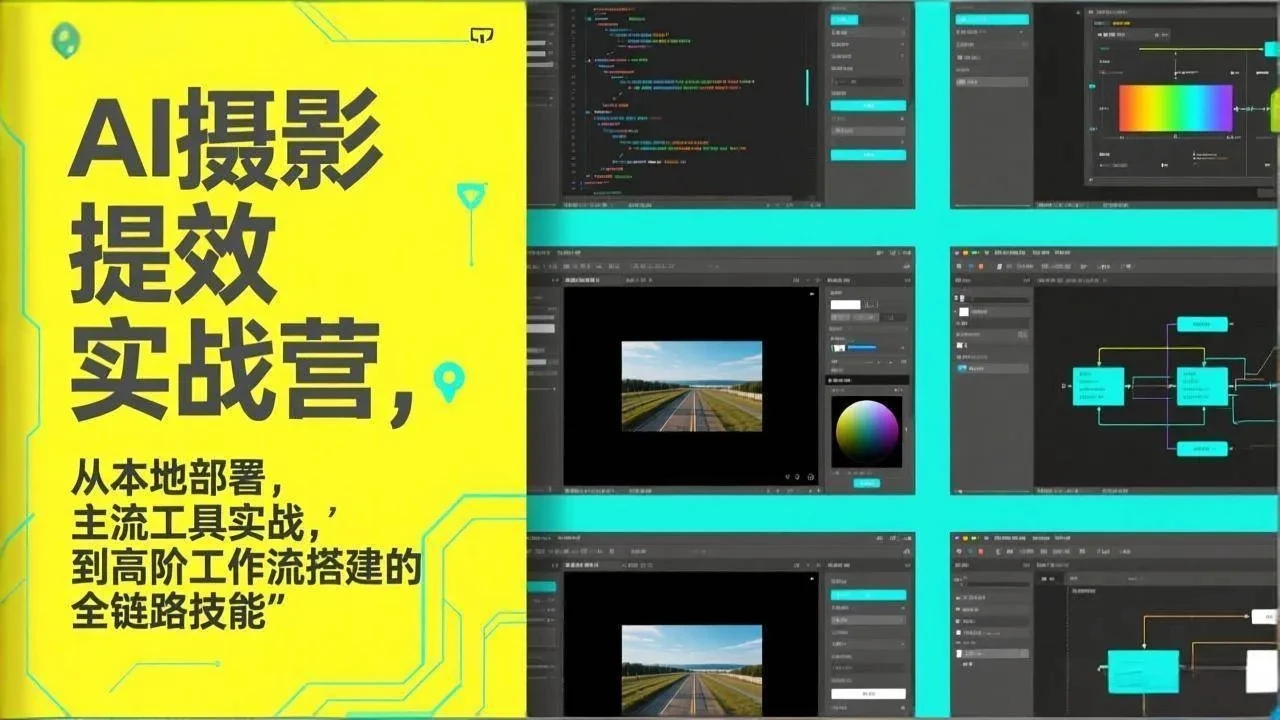 【精】AI+摄影提效实战营，从本地部署，主流工具实战，到高阶工作流搭建的全链路技能