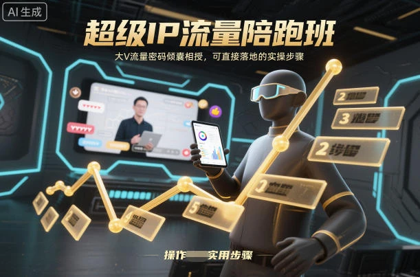 【精】超级IP流量陪跑班，大V流量密码倾囊相授，可直接落地的实操步骤