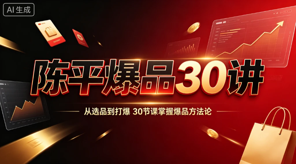 【精】陈平爆品30讲，从选品到打爆，30节课掌握爆品方法论