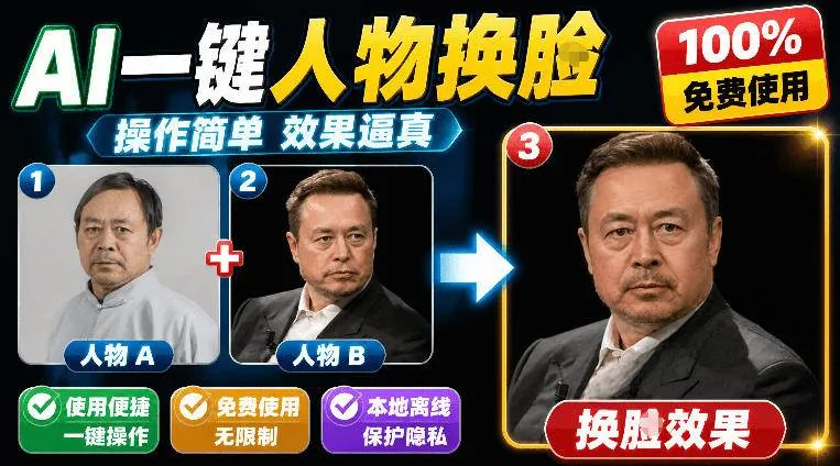 (19012期)纯离线本地运行!AI一键人物lian部替换软件,支持图片换lian,效果逼真,最便捷换lian工具FaceSwap-资源之家 (19012期)纯离线本地运行!AI一键人物lian部替换软件,支持图片换lian,效果逼真,最便捷换lian工具FaceSwap-资源之家
