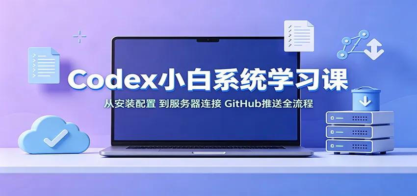 Codex小白系统学习课：小从安装配置，到服务器连接、GitHub推送全流程