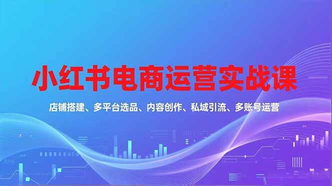 (16695期)小红书电商运营实战课,店铺搭建、多平台选品、内容创作、私域引流、多账号运营等玩法-资源之家 (16695期)小红书电商运营实战课,店铺搭建、多平台选品、内容创作、私域引流、多账号运营等玩法-资源之家