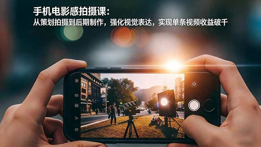 手机电影感拍摄课:从策划拍摄到后期制作,强化视觉表达,实现单条视频收益破千-资源之家 手机电影感拍摄课:从策划拍摄到后期制作,强化视觉表达,实现单条视频收益破千-资源之家