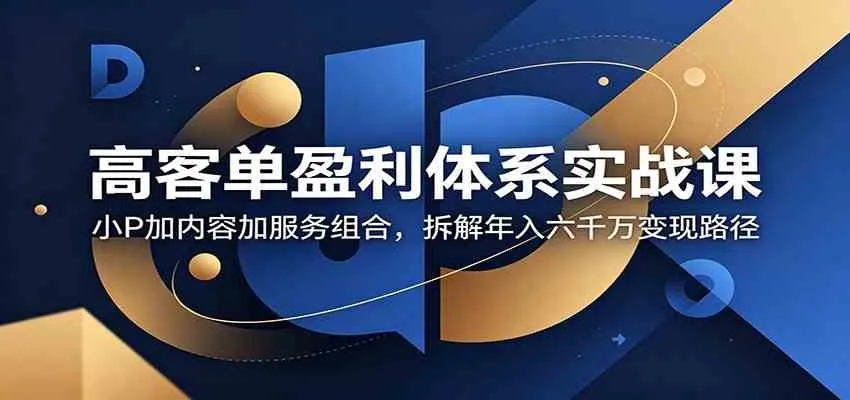 高客单盈利体系实战课:小P加内容加服务组合,拆解年入六千万变现路径 高客单盈利体系实战课:小P加内容加服务组合,拆解年入六千万变现路径