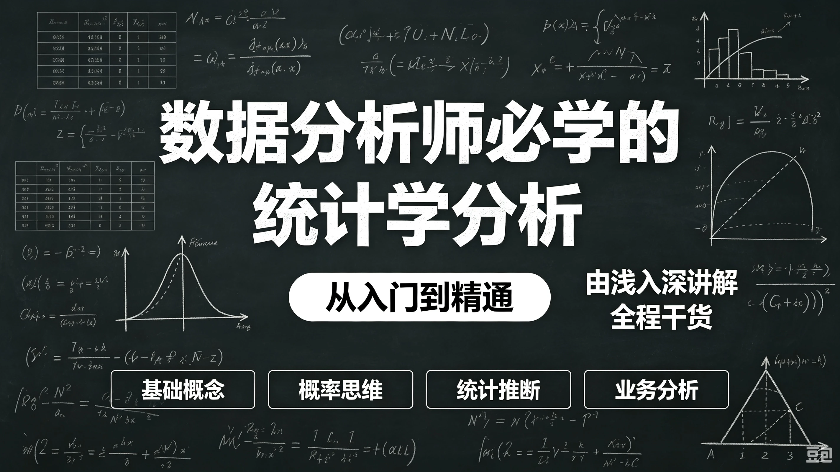 【精】数据分析师必学的统计学分析，从入门到精通，由浅入深讲解（全程干货）